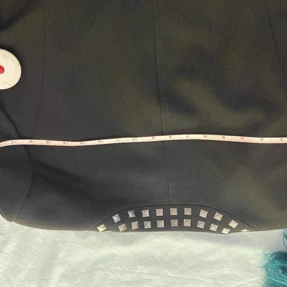 Women's Short Jacket, Black with Metallic Square Accents, Size XL - Picture 8 of 11